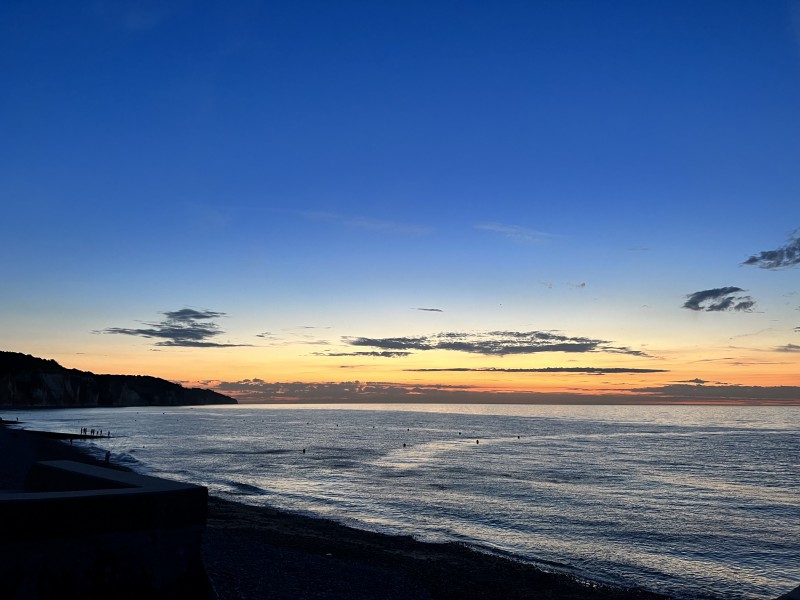 Coucher de soleil sur Pourville sur mer